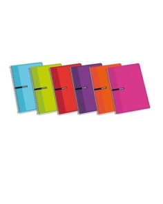 ENRI CUADERNO ESPIRAL 80 HOJAS 4X4 CON MARGEN TAPAS DURAS 4º COLORES SURTIDOS (1 UNIDAD)
