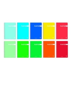 PACSA CUADERNO PLASTIPAC 80 HOJAS PAUTA 3,5CM TAPAS POLIPROPILENO FOLIO 90GR COLORES SURTIDOS (1 UNIDAD)