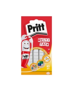 Pritt Multi Tack (1 pack de 65 pcs), cuadrados de masilla adhesiva blanca multiusos, adhesivo reposicionable y reutilizable para manualidades y proyectos de DIY