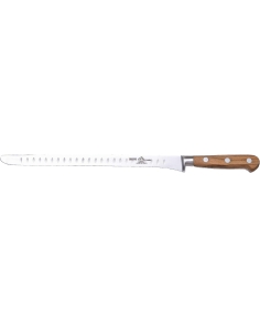 Sonpó Online - Cuchillo Jamonero con punta Profesional Forjado Especial Francés, de 30 cm y hoja de acero inoxidable molibdeno vanadio mango de madera de olivo