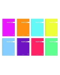 PACSA CUADERNO MICROPERFORADO PLASTIPAC 100 HOJAS 5X5+GRECA TAPAS POLIPROPILENO A5 90GR COLORES SURTIDO (1 UNIDAD)