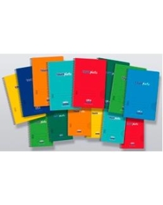 ZORRILLA CUADERNO ESPIRAL TAUROPLASTIC 80H CUARTO 90GR 4X4 T/ PP COLORES SURTIDOS (1 UNIDAD)
