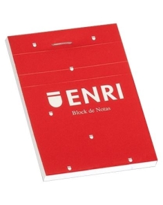 ENRI BLOC DE NOTAS GRAPADO 80H A6 LISO T/BLANDA ROJO (10 UNIDADES)