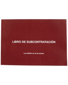 Dohe - Libro de subcontratación - Castellano - Tamaño A4 apaisado (21x29,7 cm) - 10 hojas numeradas y autocopiativas - Material de oficina