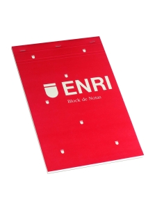 Enri, Bloc de Notas Grapado, Tapa Blanda, Cuadrícula 4x4, Formato A4 (29,8 x 24 cm), 80 Hojas Microperforadas, Pack 5 Libretas, Color Rojo