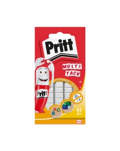 Pritt Multi Tack (1 pack de 65 pcs), cuadrados de masilla adhesiva blanca multiusos, adhesivo reposicionable y reutilizable para manualidades y proyectos de DIY