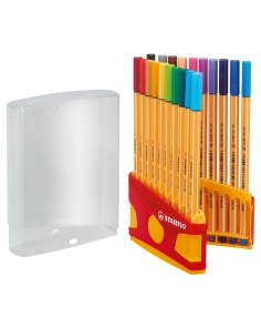 Rotulador punta fina STABILO point 88 - Estuche premium Colorparade con 20 colores